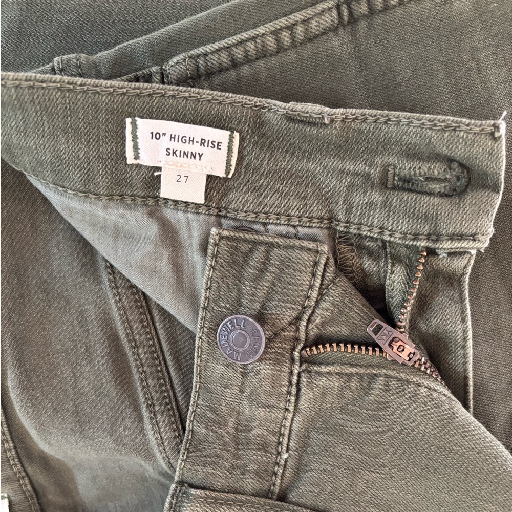 Madewell 10” High Rise Skinny Stretch Denim Jeans Green Women's size 27 - Picture 8 of 8